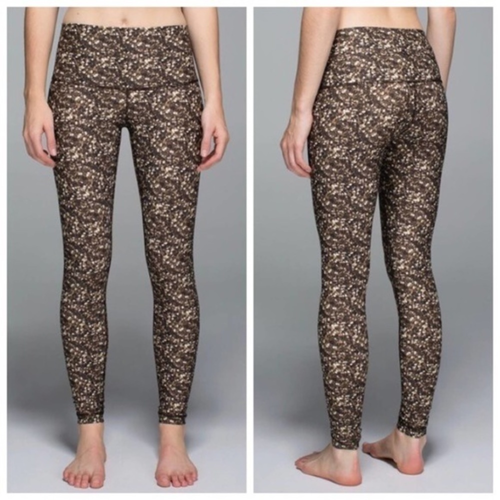 Lululemon Shine Tight Shimmy Shimmer Roll Down Leggings